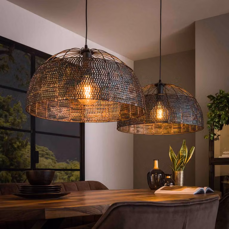 Zijlstra Hanglamp Industrieel Design, Dimbaar, Metaal, Zwart of Bruin, voor Woon- of Eetkamer