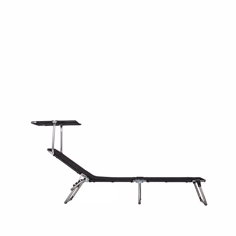 Fiam Amigo Top ligbed met zonnedak, zwart textaline en aluminiumframe