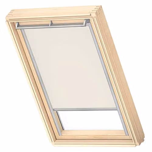 VELUX Verduisterend Rolgordijn CK02 Licht Beige met Grijze Geleiders