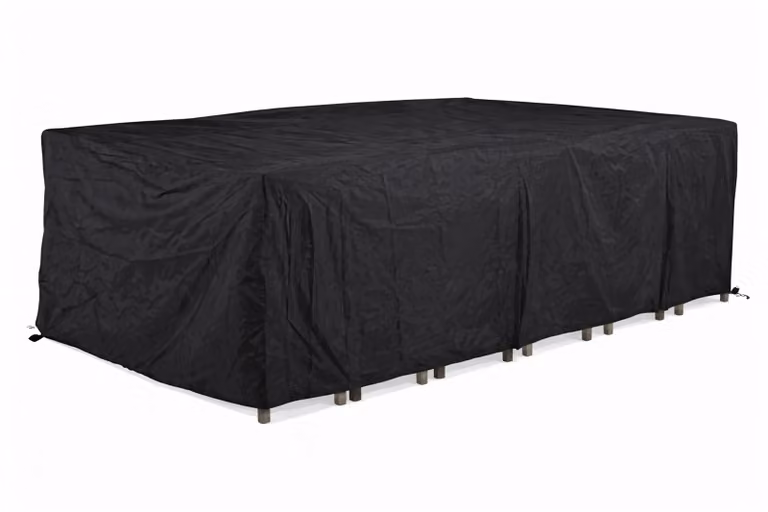 Outdoor Cover waterafstotende tuinsethoes voor hoekbank, zwart polyester, B/D/H: 300 x 170 x 85 cm
