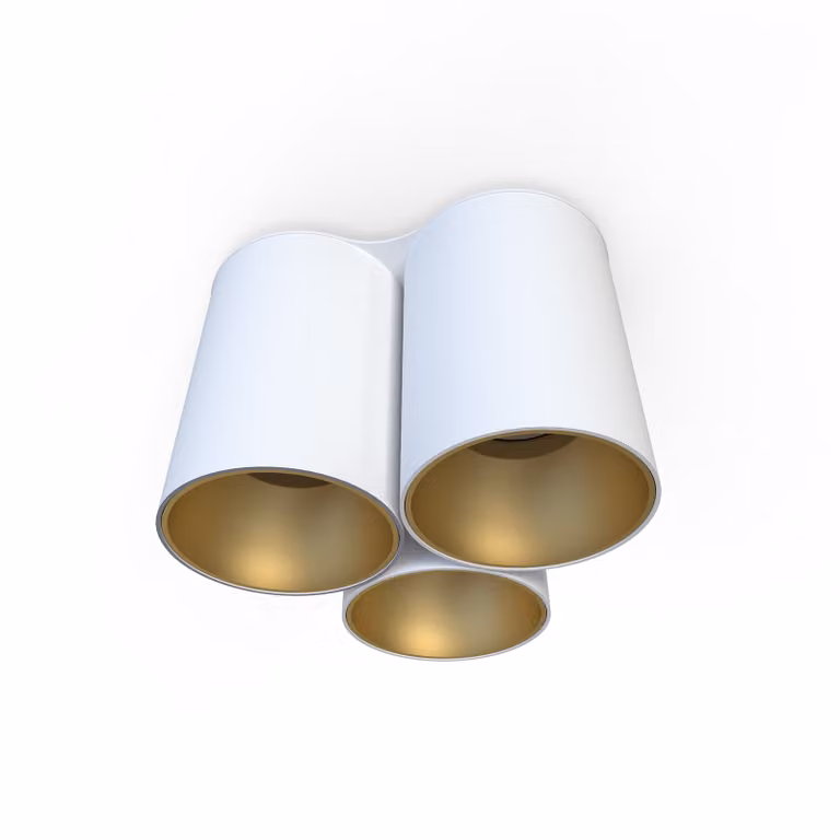Lyora 3-lichts plafondlamp Eye Tone wit met goud