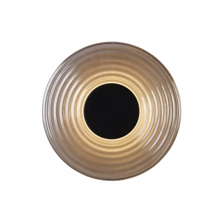 Searchlight Cleo dimbare LED-wandlamp in zwart en grijs met rookglas