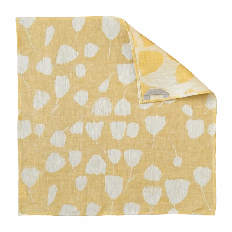 Fine Little Day Keukendoek Bouquet Geel-wit 58 x 58 cm