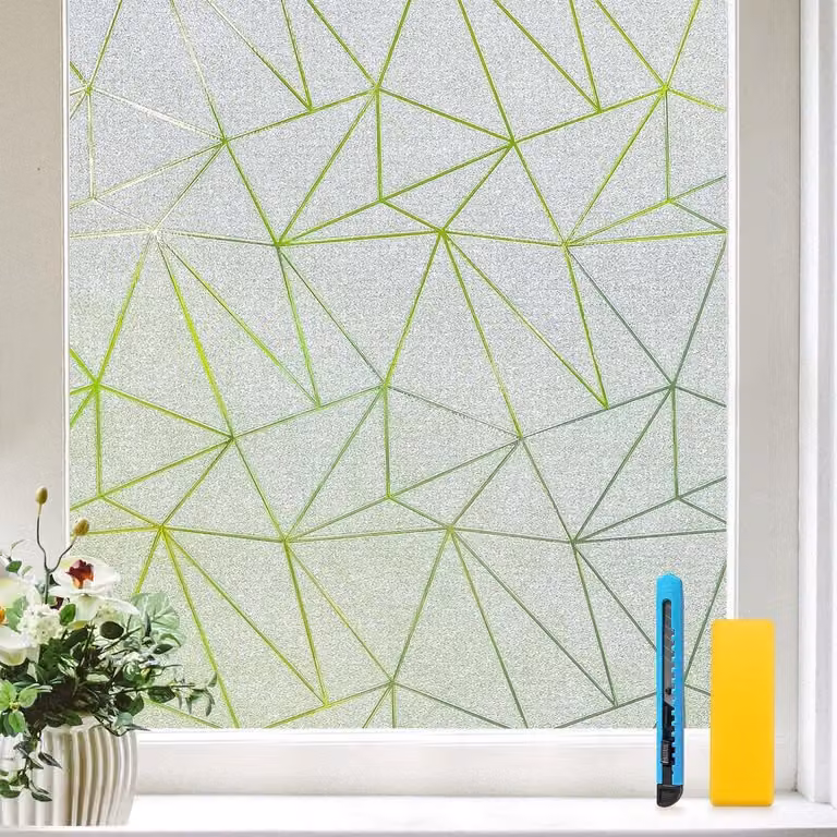 Opaque driehoekige raamfolie voor privacy en UV-bescherming, 90 x 120 cm