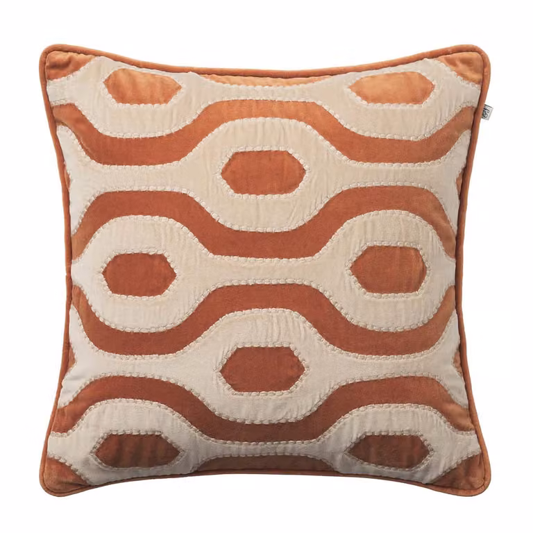 Chhatwal & Jonsson Varanasi kussenhoes Terracotta-tan, 50 x 50 cm