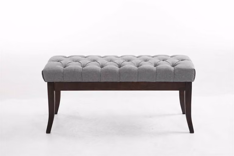 CLP Ramses Chesterfield Bank in grijze stof, Breedte: 100 cm