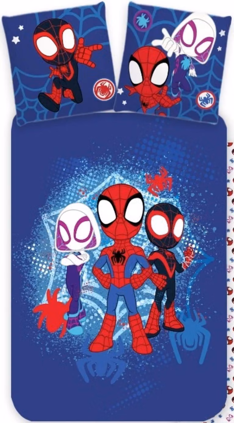 Mac Marvel Spidey Wafelsatijn dekbedovertrekset voor kinderen, 135 x 200 cm & 80 x 80 cm