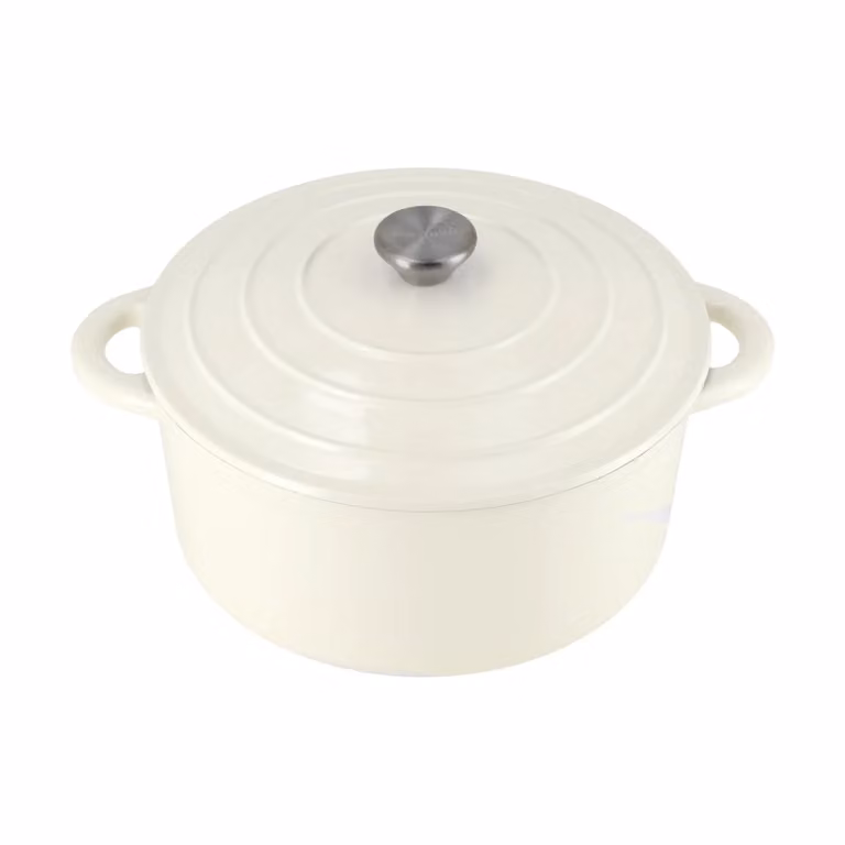 Nordwik gietijzeren pan rond 5 l Creme
