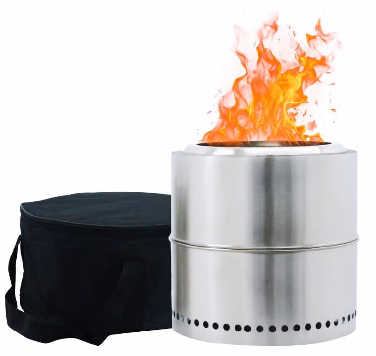 Edenoutdoor Rookloze Vuurschaal Tafelhaard voor Pellet en Hout - Zilver - B/D/H: 35 x 35 x 38 cm