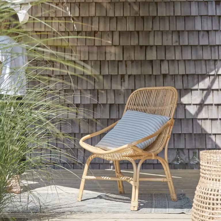 Tikamoon Rotan tuinstoel Vintage Rattan met armleuningen - Beige