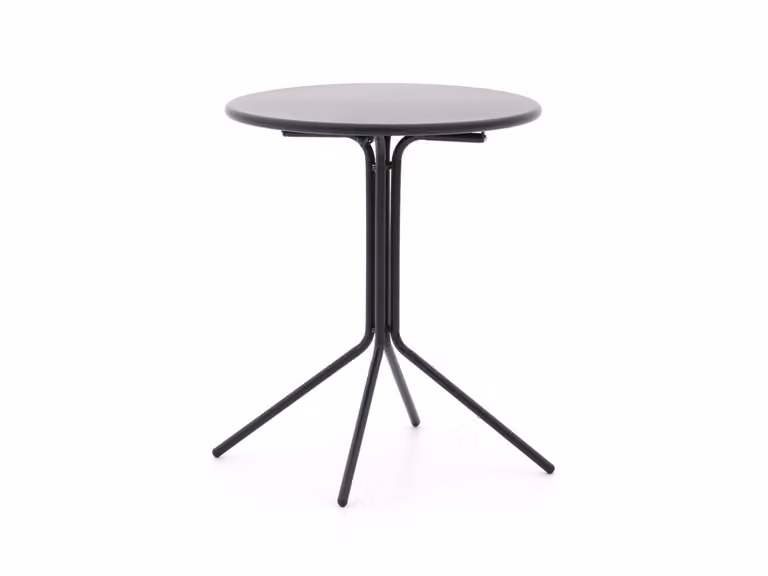 Forza Furniture Inklapbare Tuintafel Forza, Rond, Staal, Zwart, Ø 60 cm