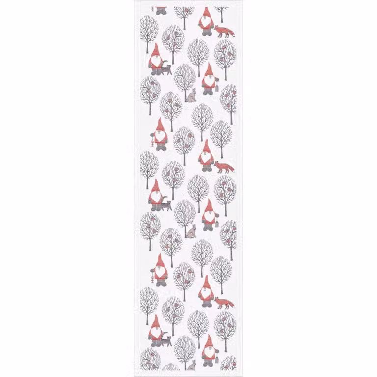 Ekelund Linneväveri Tomteliv tafelloper Grijs-rood B/D/H: 35 x 120 cm