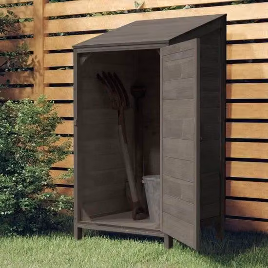 Tidyard Opbergkast voor de tuin en het terras - Massief hout - Antraciet - B/D/H: 55 x 52 x 112 cm