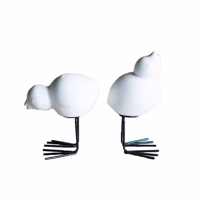 DBKD Swedish Birds paasdecoratie 2-pack wit