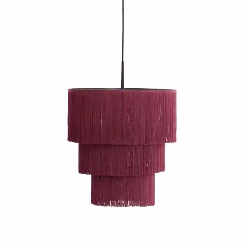 Light & Living Hanglamp Malaika Rond - Donkerpaars/Zwart - Breedte: 45 cm