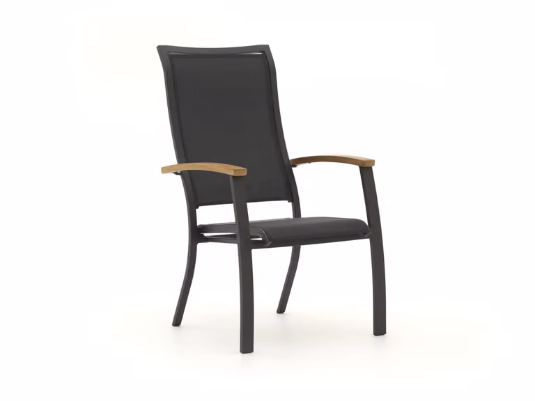Bellagio Lugo Dining tuinstoel met armleuningen - Grijs - Textilene en Aluminium