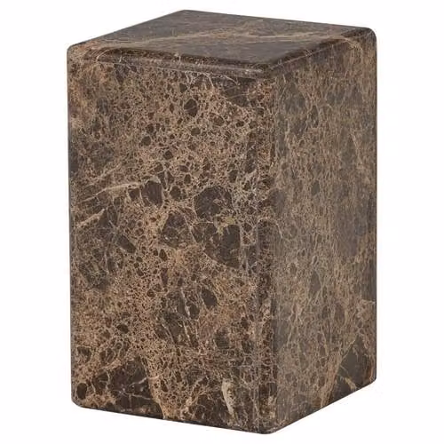 WOOOD Vexa Bijzettafel - Marmer - Bruin - B: 47 cm, D: 30 cm, H: 30 cm