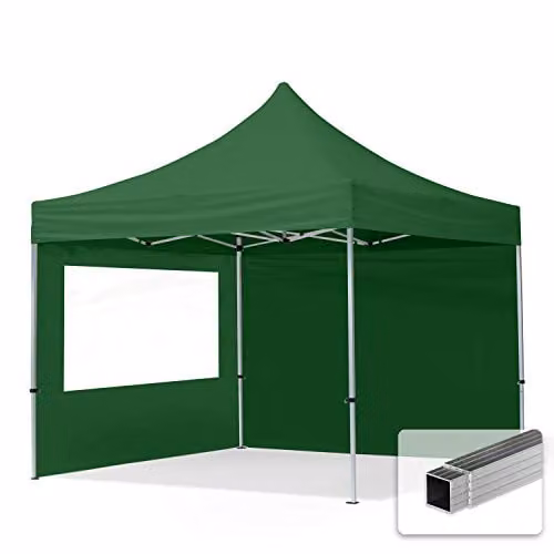 TOOLPORT Vouwpaviljoen Partytent met 2 zijdelementen, Groen, 3 x 3 m