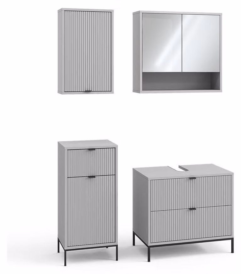 Vicco Eliza Badkamermeubelset Grijs, 4-delig