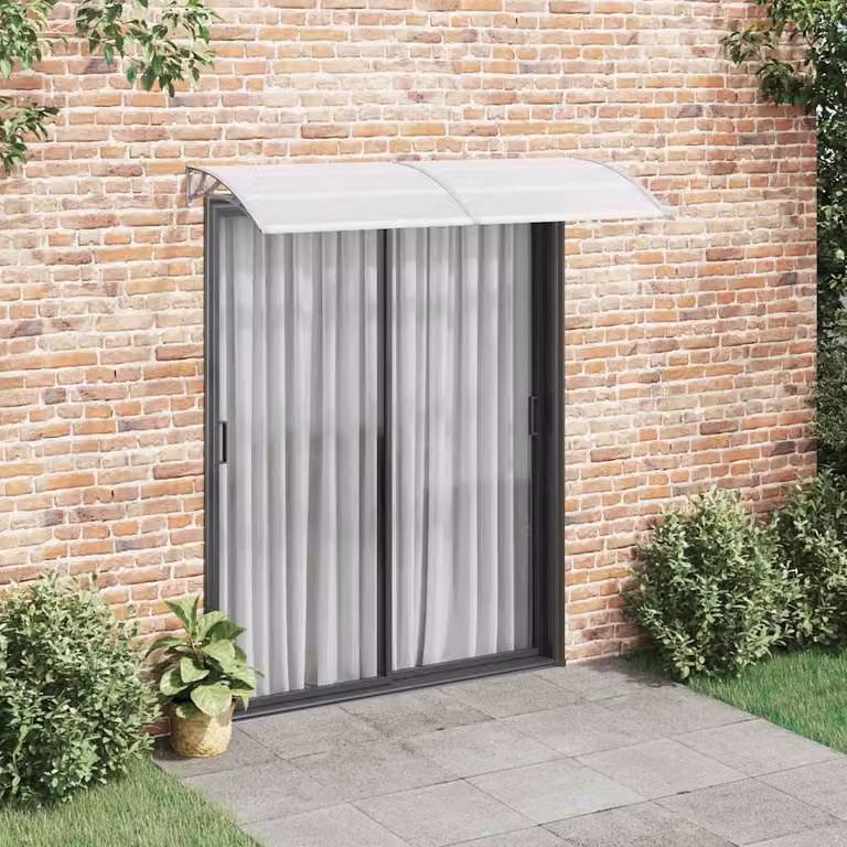 vidaXL Overkapping voor deur, grijs en transparant, 200 x 75 cm, polycarbonaat