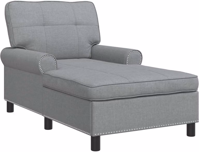 vidaXL Chaise Lounge Lichtgrijs Stof B/D/H: 91 x 157 x 91 cm