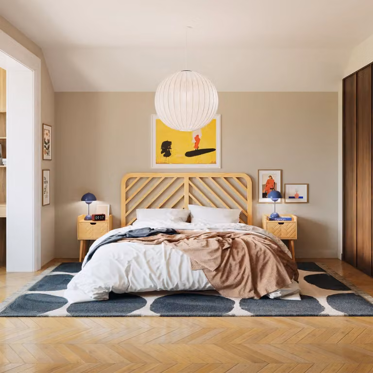 Hypnia Alba houten bed van massief eikenhout en grenen in bruin en beige
