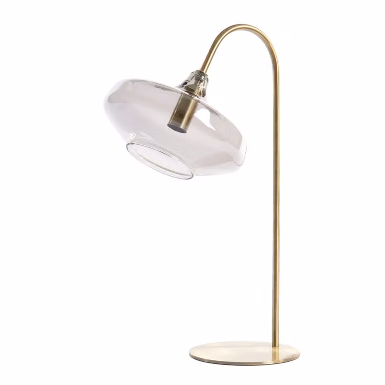 Light & Living Solna Glazen Bureaulamp - Messing/Brons