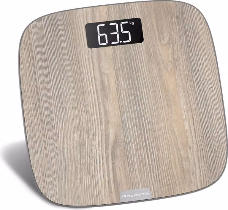 Rowenta BS1600 elektronische personenweegschaal met houten afwerking, meetbereik 160 kg