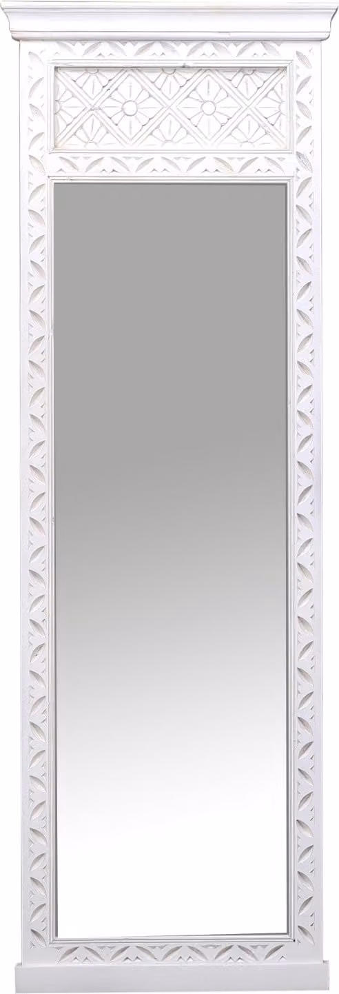Spiegelschaar Achwin handgesneden spiegel van mangohout B/D/H: 183 x 61 cm