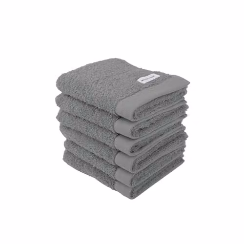Tom Tailor Gastendoekjes set van 6, Grijs (Moody Grey), 100% Katoen/Badstof, 30 x 50 cm