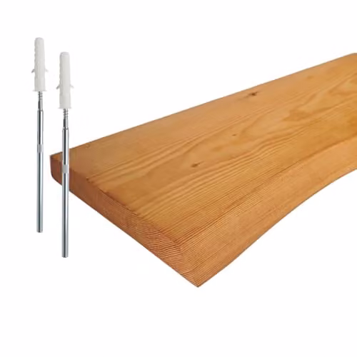 Relaxdays Wandplank van Massief Grenen met Boomrand, Bruin, 3x 100 x 22 x 3 cm