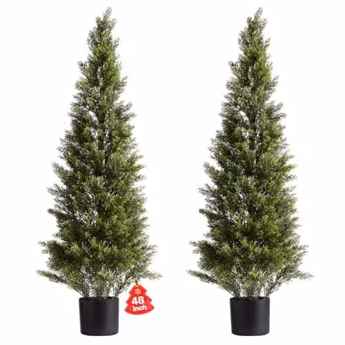 VEVOR Set van 2 Kunstmatige Cederbomen, Groen, Hoogte: 121,9 cm