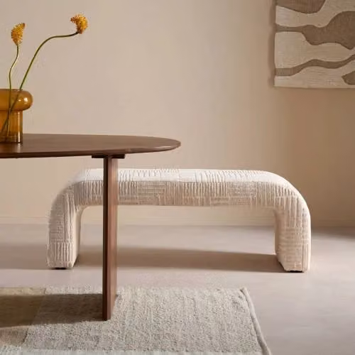 NOUS Living eetkamerbank soft body met stoffen bekleding, 140 cm