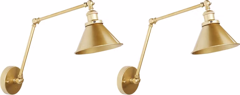 Beliani Set van 2 aluminium wandlampen met kegelvormige kap
