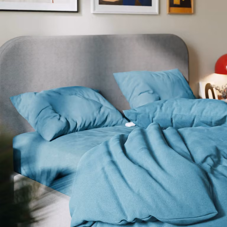 Hypnia Hoeslaken van katoen en flanel, Blauw