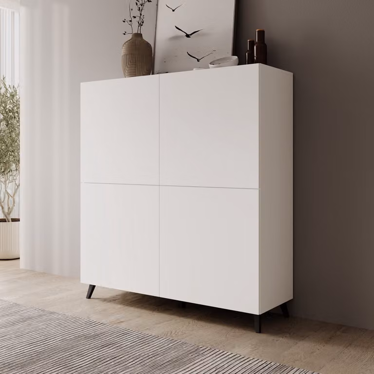 Meubella Pulse Dressoir Wit B: 120 cm, D: 40 cm, H: 130 cm