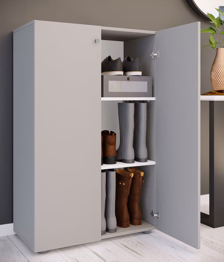 home24 Schoenenkast type B grijs, B/D/H: 110 x 39 x 70 cm