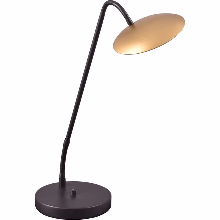 Masterlight Scala flex tafellamp zwart met goud/messing