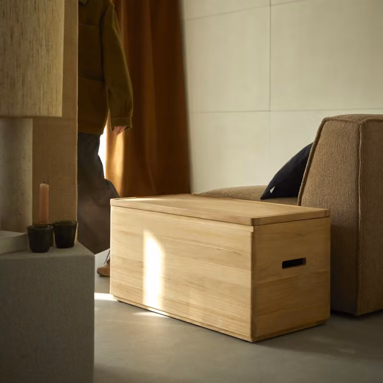 Tikamoon Nino Opbergkist van massief teak - Naturel