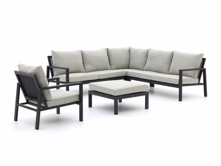 Manifesto Furniture Hoek loungeset voor 6 personen, Grijs, L-vormig met aluminium frame