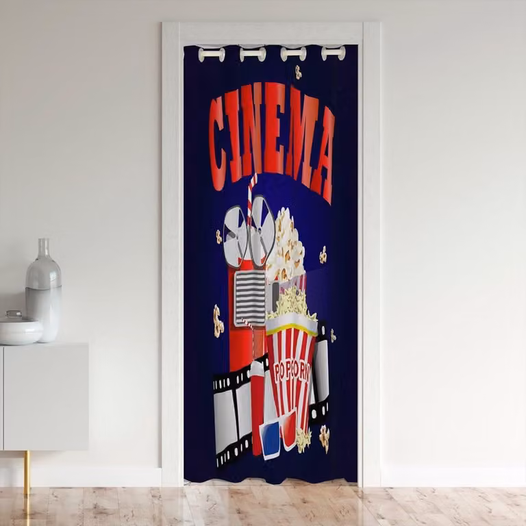Veelkleurig Paneelgordijn als Kamerverdeler en Deurgordijn, 30-50% Lichtblokkerend, 132 x 203 cm