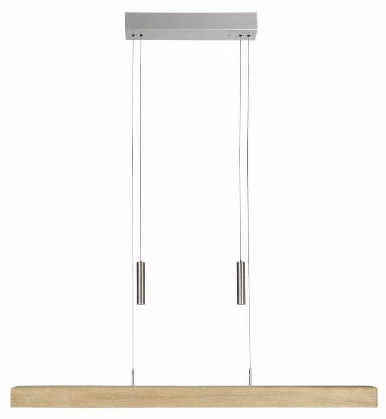 HerzBlut Leonora Hanglamp van hout in oak nature, 85 cm
