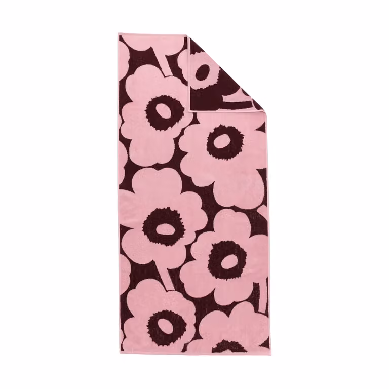 Marimekko Unikko badhanddoek Plum-pink B/D/H: 70 x 150 cm