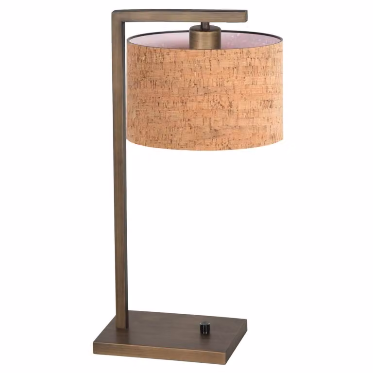 Steinhauer Tafellamp Stang met kurken kap in brons en beige