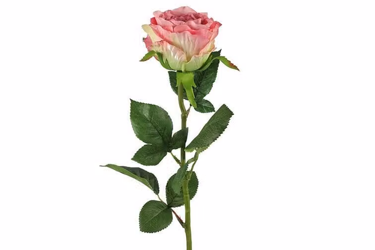 Countryfield zijden roos met bloem in het roze, 70 cm