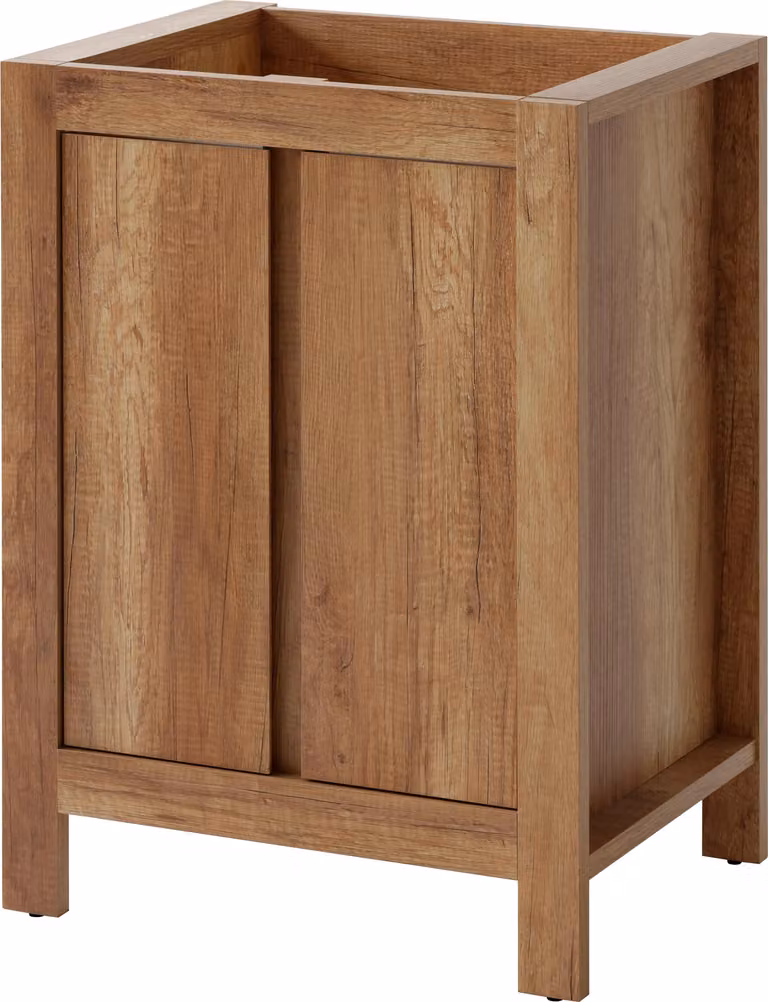 AC-Déco Onderkast voor wastafel met 2 deuren, notenhoutlook, voor de badkamer