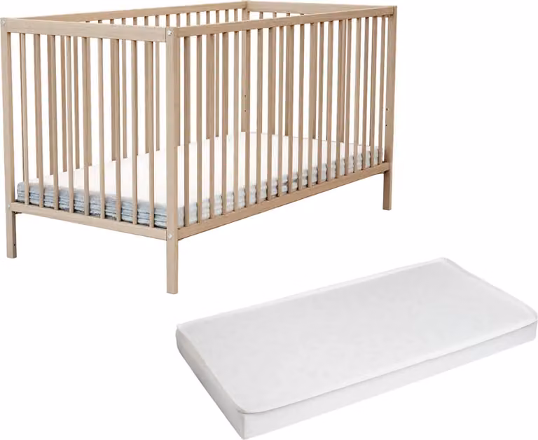 Houten babybedje met matras ONE voor baby's, 70 x 140 cm