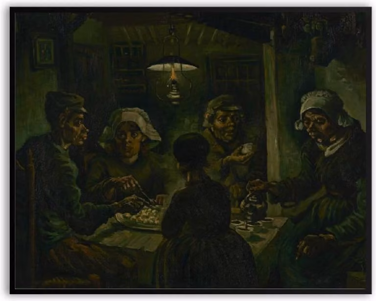 Vincent van Gogh De Aardappeleters Fotolijst met glas 40 x 50 cm