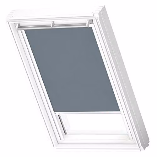 VELUX Lichtdoorlatend Rolgordijn RFL met Witte Geleiders, M04, Dark Petrol