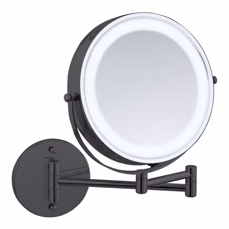 home24 Cosmetica-wandspiegel Power-Loc zwart, B/D/H: 26 x 32 x 35 cm